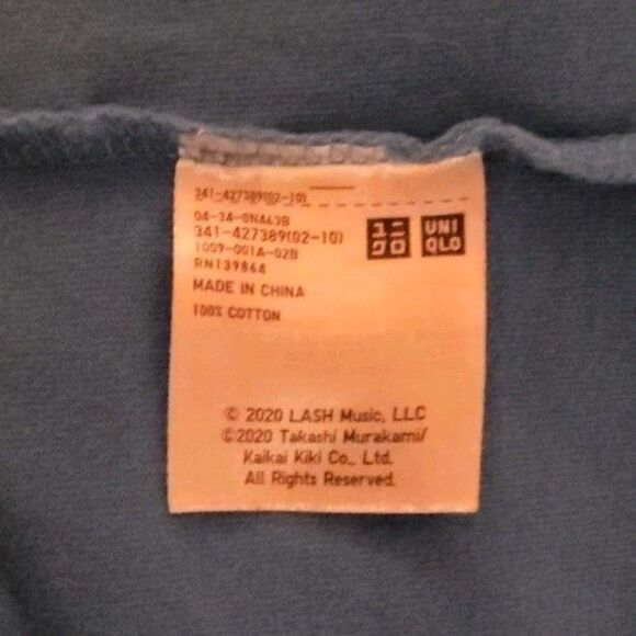 Billie Eilish X Takashi Murakami Uniqlo T Shirt Blue Size M Band Tee Eyes - Picture 6 of 6